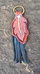 Leather & Fringe Feather Keychain