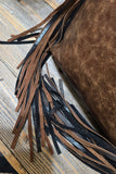CLASSIC Black Ostrich & Rustic Brown Sally Bag!