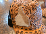 Tooled Leather Trucker Hats