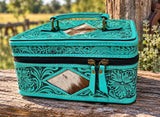 Turquoise Western Leather Jewelry Case