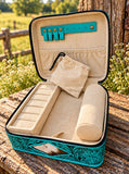 Turquoise Western Leather Jewelry Case