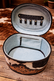 Travel Case, The Ranch Luxe Tooled Leather Cowhide Toiletry Bag