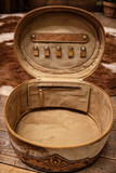 Travel Case, The Ranch Luxe Tooled Leather Cowhide Toiletry Bag